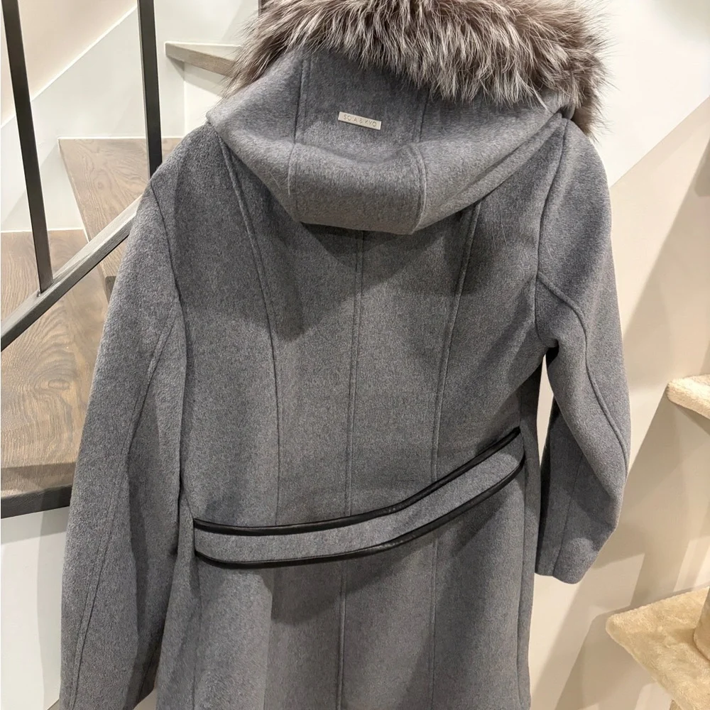 Soia & Kyo Charlena Fox Fur-Trim, Wool-Blend Coat - Picture 8 of 11